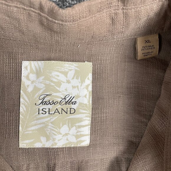 Tasso Elba Island Mens Shirt XL Silk Linen Casual Everyday Work Office Basic Dad - Picture 6 of 9